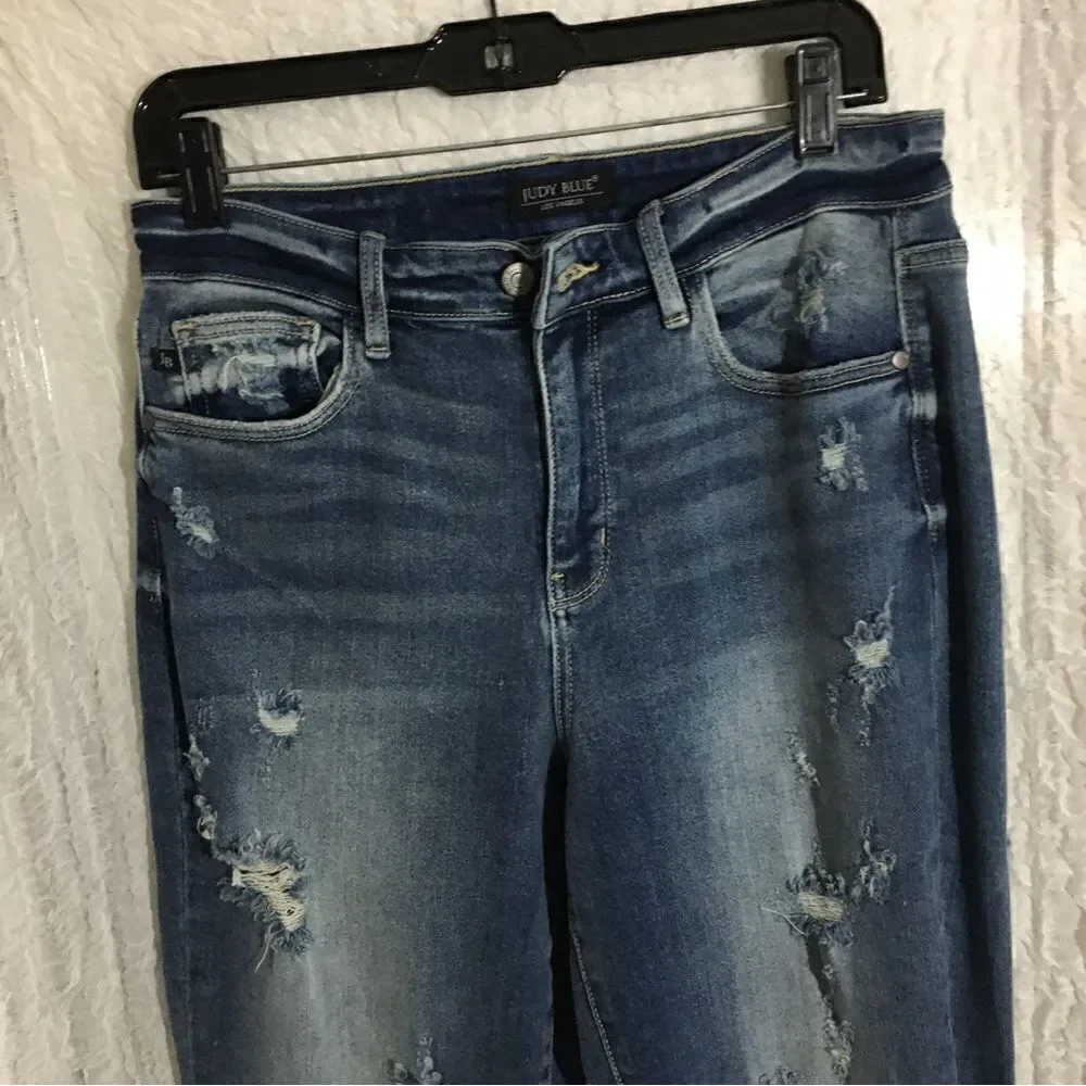 Judy Blue Distressed Straight Fit Jeans Size 9/29